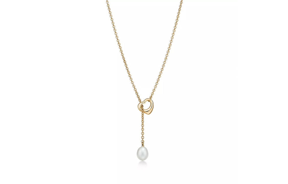 (Women) TIFFANY & CO. Elsa Peretti 18K Gold Heart Pearl Necklace for Women Gold. 60120367 圖 3