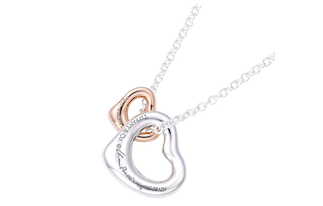 (Women) Tiffany & Co. Elsa Peretti 18K Rose Gold Double Heart Necklace Women. 60991588 圖 2