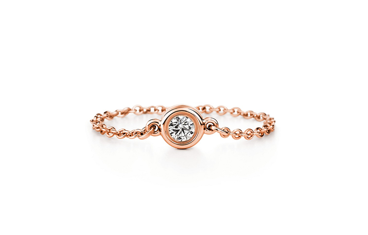(Women) TIFFANY & CO. Elsa Peretti® Diamonds by the Yard™ 18K Rose Gold Ring Women. GRP06407