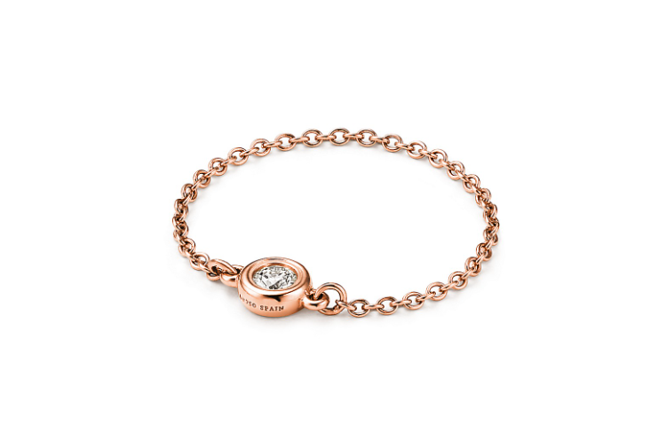 Shop (W) TIFFANY & CO. Elsa Peretti® 鑽石項鍊 18K玫瑰金戒指 女款 GRP06407