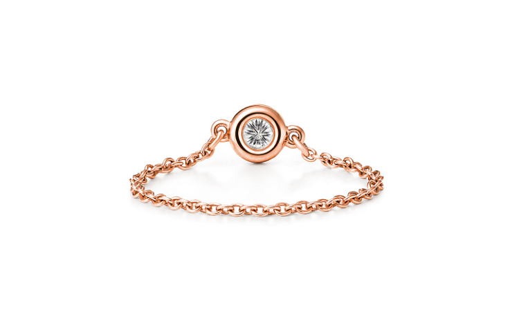 Purchase (W) TIFFANY & CO. Elsa Peretti® 鑽石項鍊 18K玫瑰金戒指 女款 GRP06407