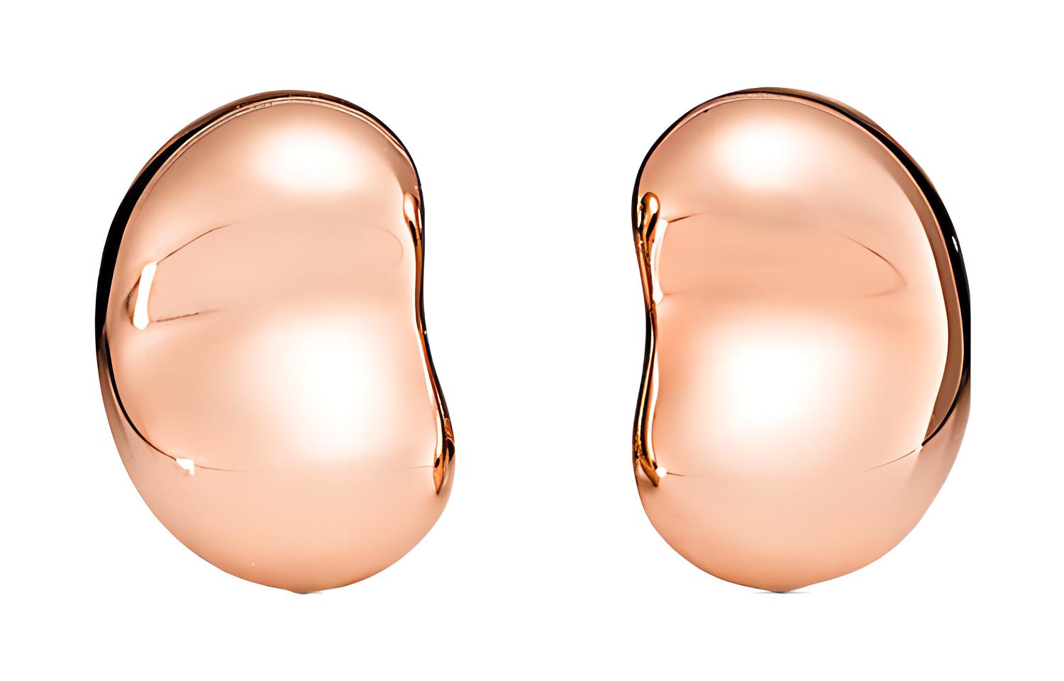(Women) TIFFANY & CO. Elsa Peretti Bean 18K Rose Gold Earrings for Women GRP11428