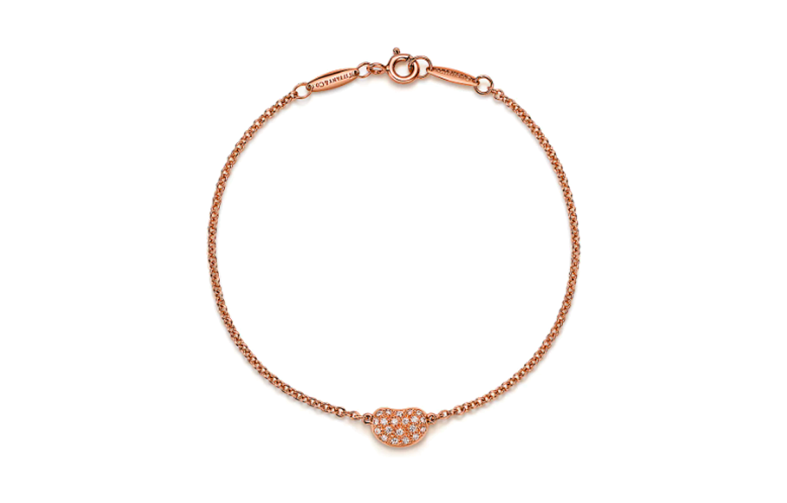 (Women) TIFFANY & CO. Elsa Peretti Bean Diamond Charm Bracelet 18K Rose Gold . 72746643 圖 2
