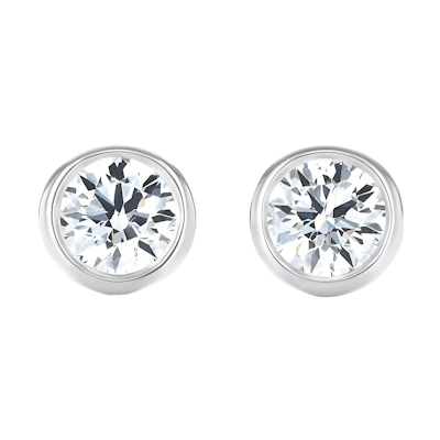 (Women) Tiffany & Co. Elsa Peretti Diamonds by the Yard Platinum Stud Earrings White GRP01656