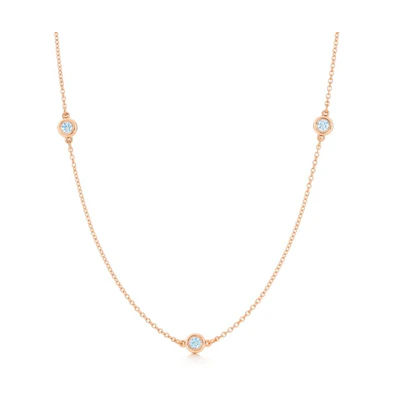 (Women) TIFFANY & CO. Elsa Peretti Diamonds by the Yard 18K Rose Gold Necklace Women 60140785