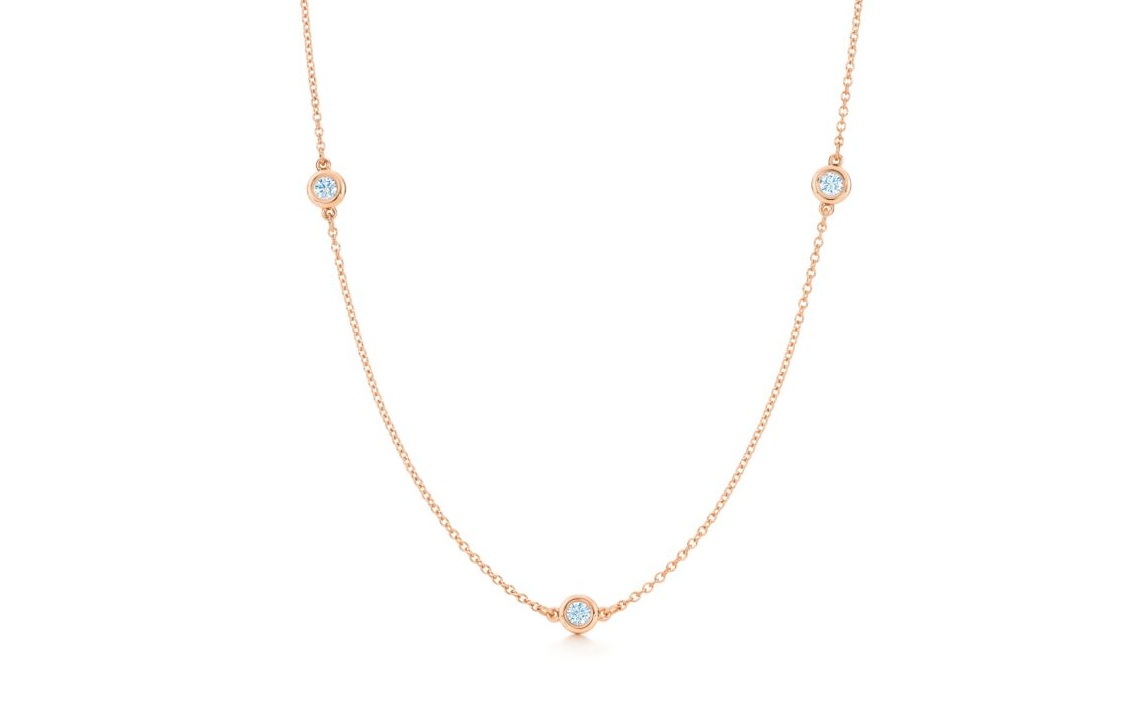 (Women) TIFFANY & CO. Elsa Peretti Diamonds by the Yard 18K Rose Gold Necklace Women 60140785 圖 2