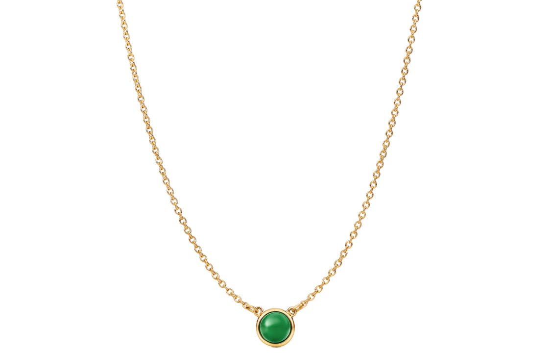 (Women) TIFFANY & CO. Elsa Peretti Geometric 18K Gold Green Jade Necklace Women 60018507 圖 3