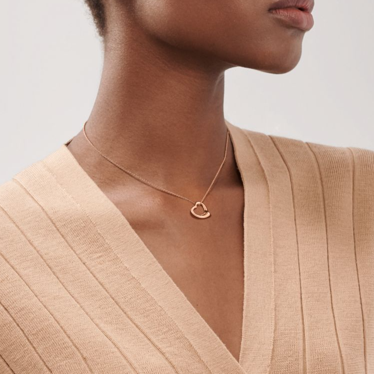 (Women) TIFFANY & CO. Elsa Peretti Heart Pendant 18K Rose Gold Necklace for Women. 60018442 圖 4