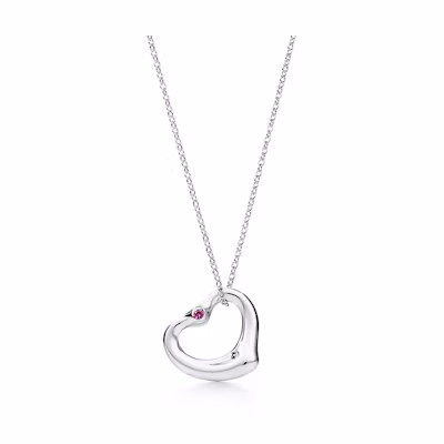 (Women) TIFFANY & CO. Elsa Peretti Heart Pendant 925 Silver Necklace for Women. 60020362
