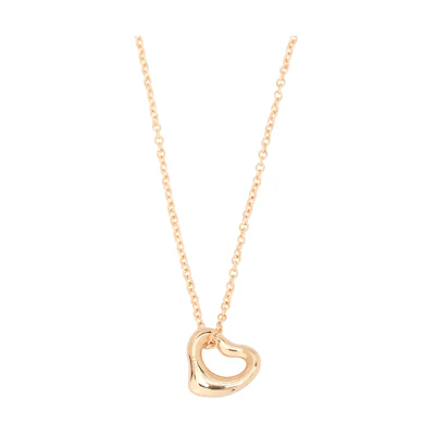 (Women) TIFFANY & CO. Elsa Peretti Open Heart 18k Gold Necklace for Women in Gold. GRP06560