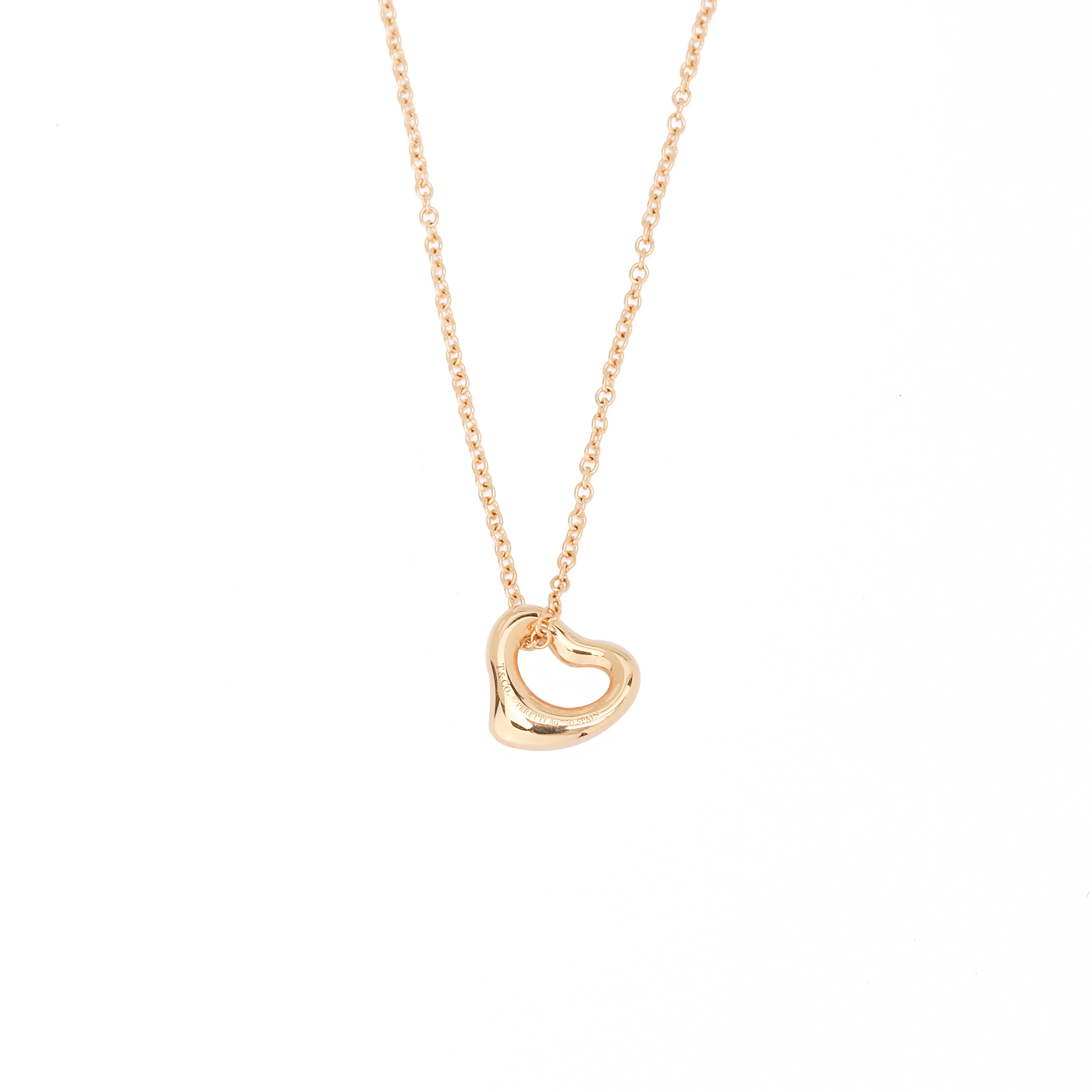 (Women) TIFFANY & CO. Elsa Peretti Open Heart 18k Gold Necklace for Women in Gold. GRP06560 圖 2
