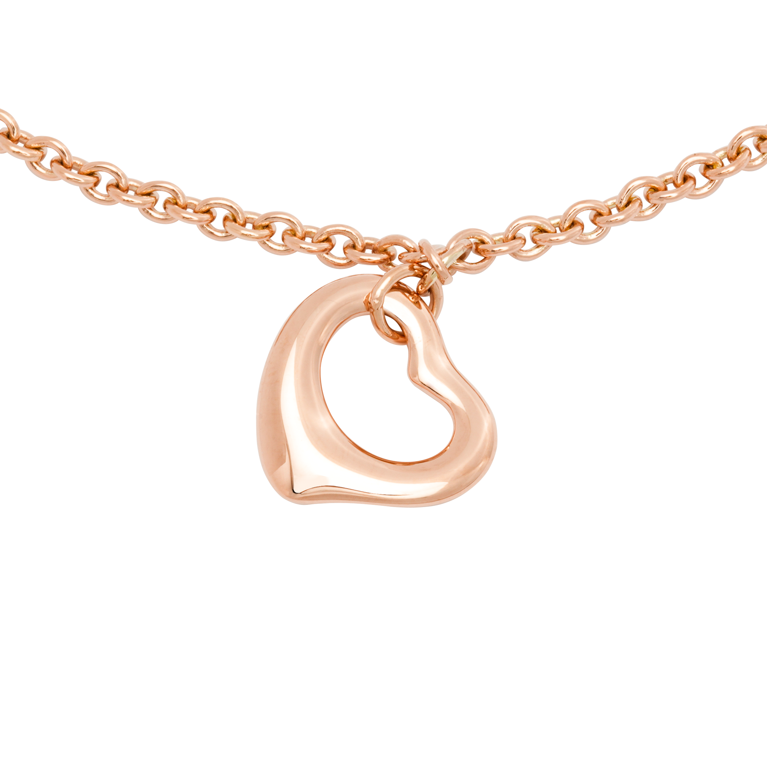 (Women) TIFFANY & CO. Elsa Peretti Open Heart Large 18K Rose Gold Bracelet for Women 28781199 圖 3