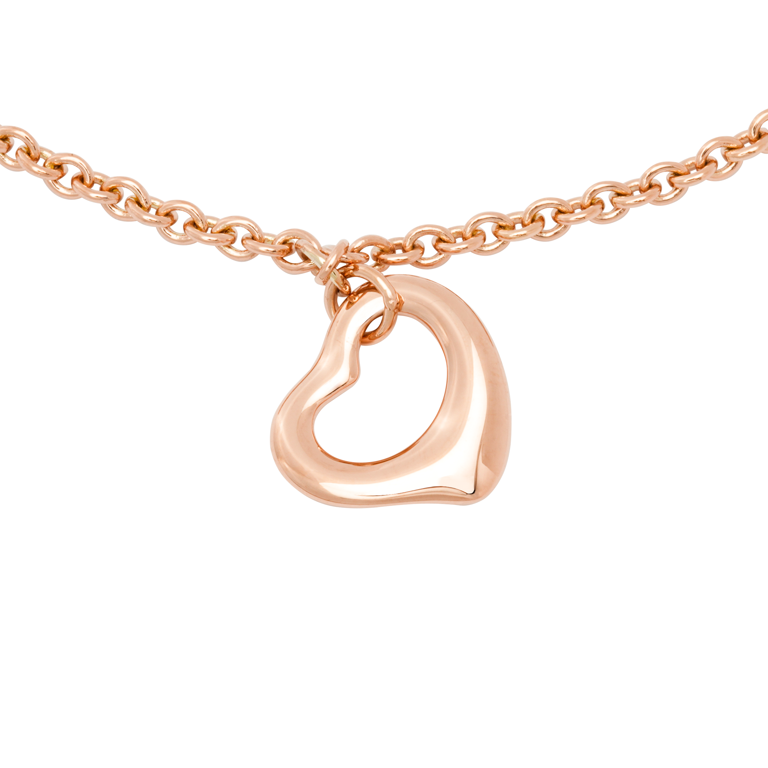 (Women) TIFFANY & CO. Elsa Peretti Open Heart Large 18K Rose Gold Bracelet for Women 28781199 圖 4