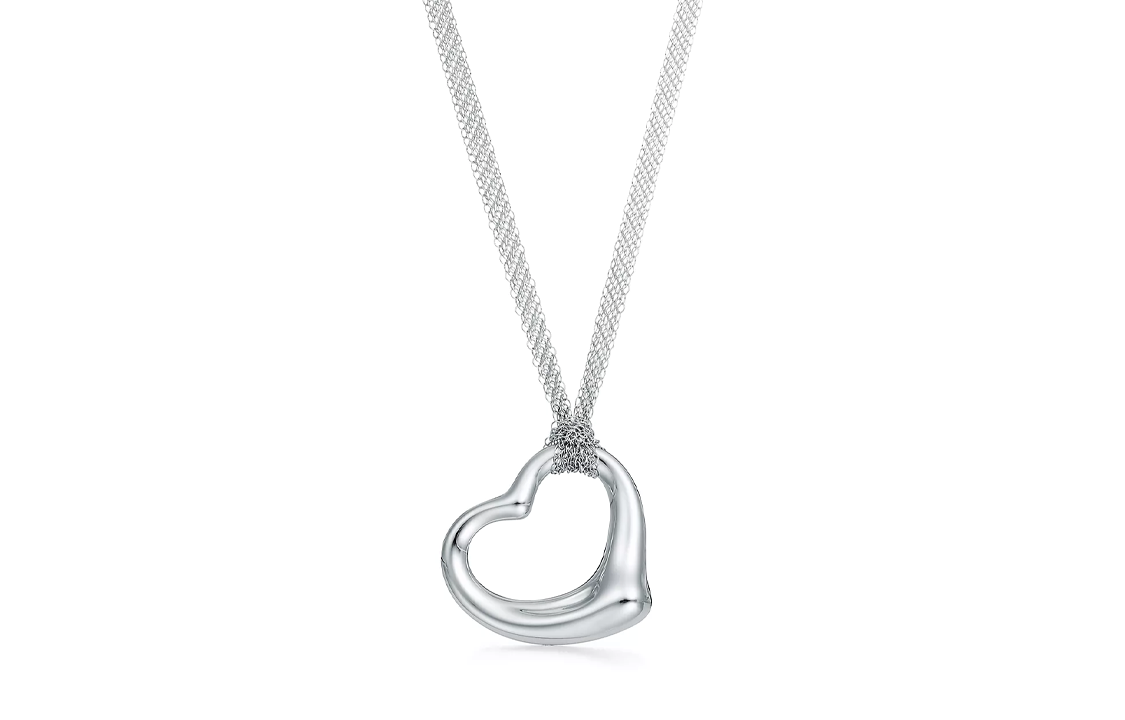 (Women) TIFFANY & CO. Elsa Peretti Open Heart Pendant Silver Necklace for Women 60020363
