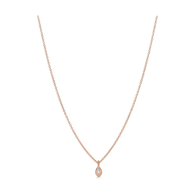 (Women) TIFFANY & CO. Elsa Peretti Pear Pendant 18K Rose Gold Diamond Necklace - Rose Gold 60147816