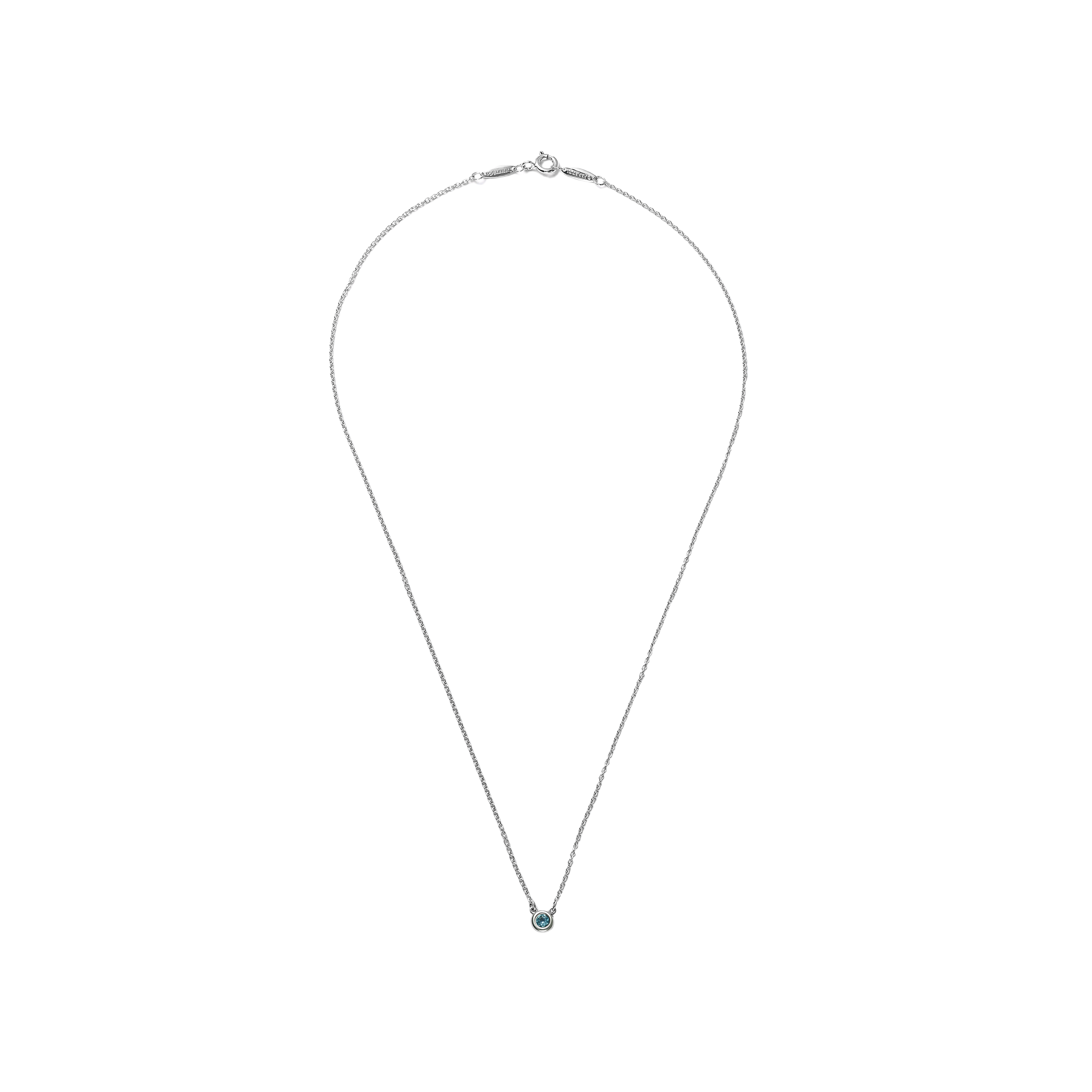 (Women) TIFFANY & CO. Elsa Peretti Silver Gemstone Necklace for Women - Silver. 60017926