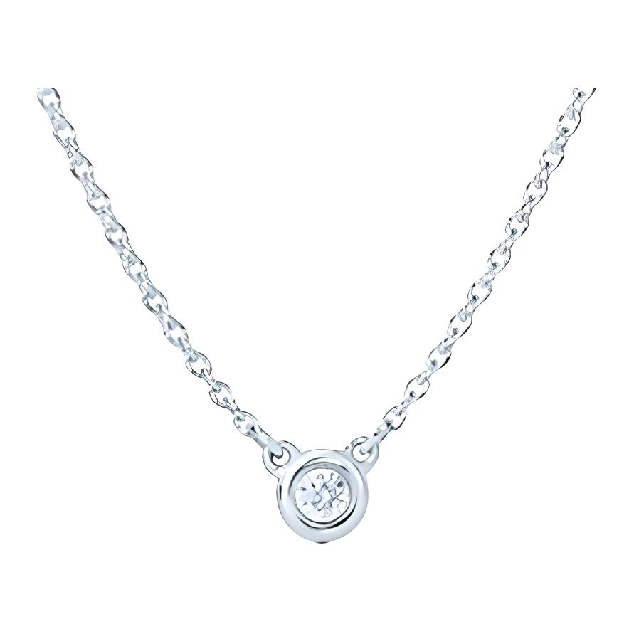 (Women) Tiffany & Co. Elsa Peretti Single Diamond Necklace 925 Silver for Women. 27513786