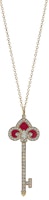 (Women) Tiffany & Co. Fleur de Lis 18k Gold Red Agate Diamond Key Pendant Medium GRP12169 (Women) Tiffany & Co. Fleur de Lis 18k Gold Red Agate Diamond Key Pendant Medium GRP12169