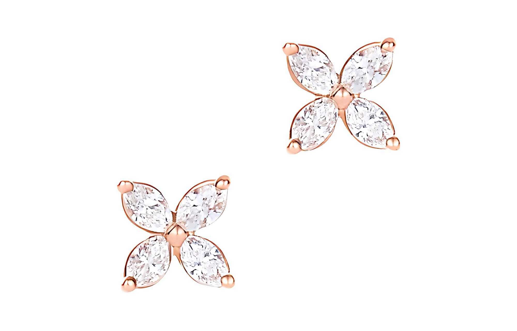 (Women) Tiffany & Co. Floral 18K Rose Gold Diamond Earrings for Women - Rose Gold 63106526