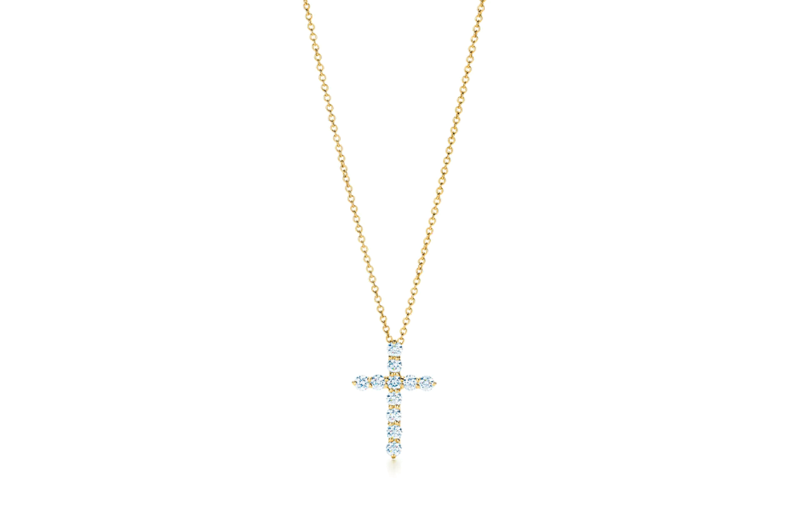 (Women) Tiffany & Co. Gold Cross Necklace for Women - Gold Finish. GRP03409