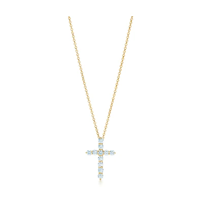 (Women) Tiffany & Co. Gold Cross Necklace for Women - Gold Finish. GRP03409
