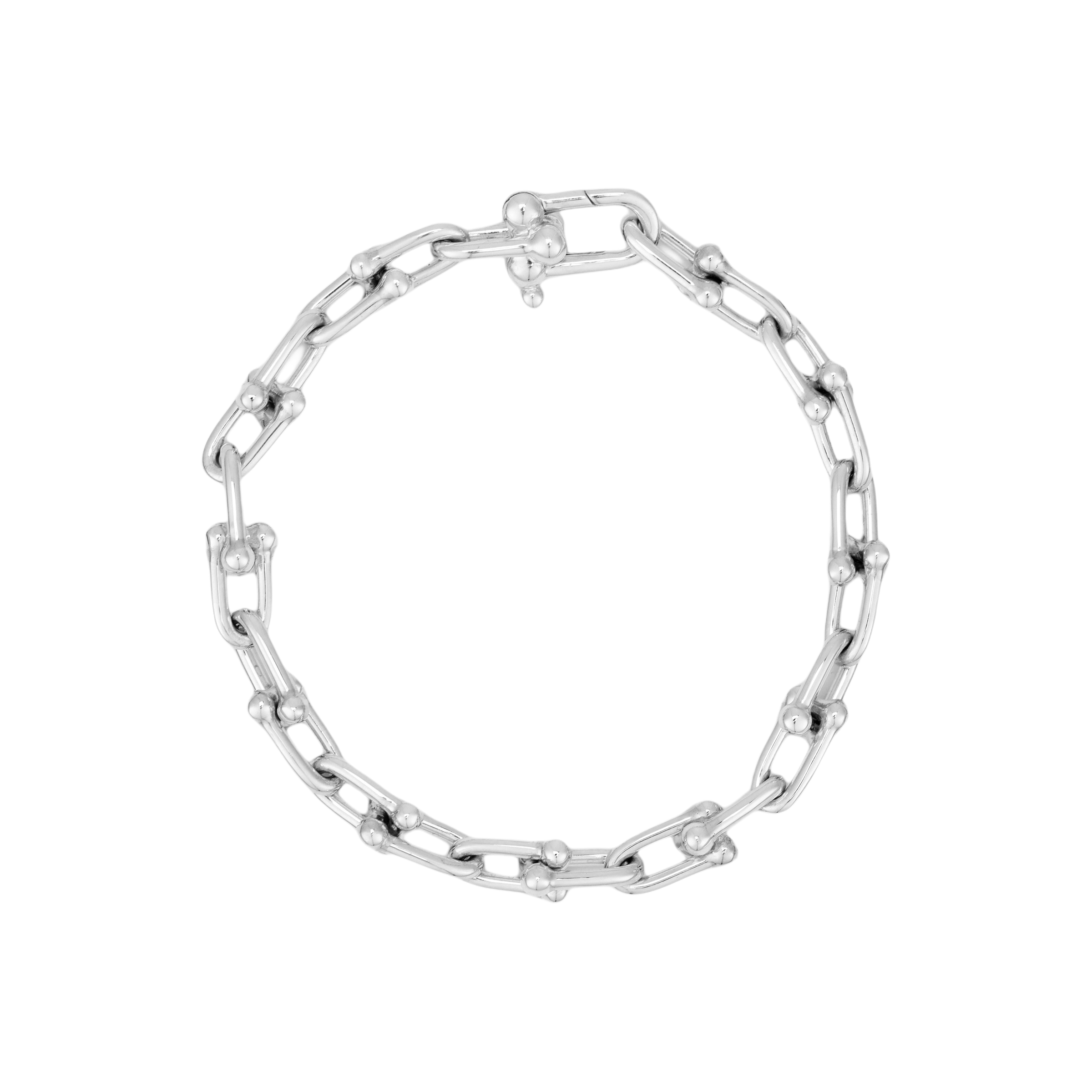 (Women) Tiffany & Co. HardWear Chain Link Small 925 Silver Bracelet for Women - Silver. GRP09435