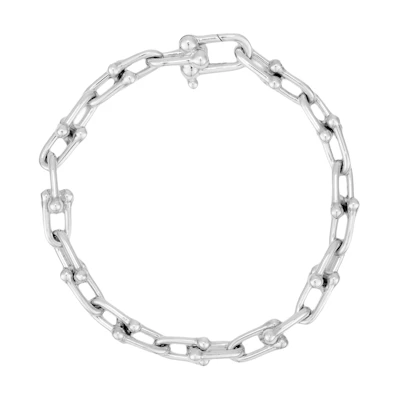 (Women) Tiffany & Co. HardWear Chain Link Small 925 Silver Bracelet for Women - Silver. GRP09435