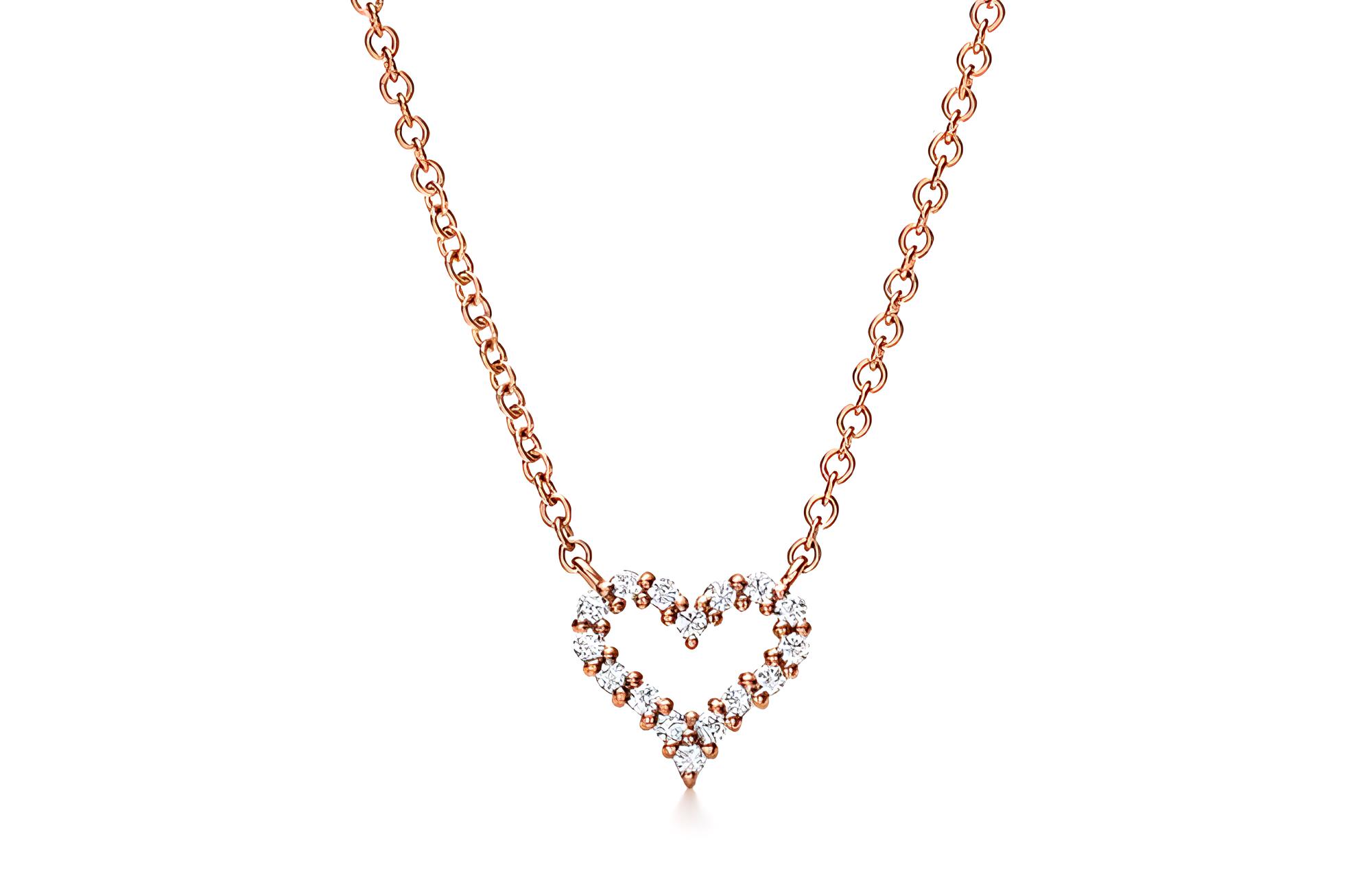 (Women) TIFFANY & CO. Heart-Shaped 18K Rose Gold Necklace for Women. 61101195