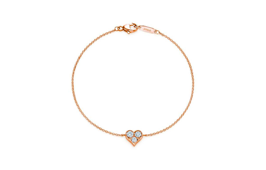 Order (W) TIFFANY & CO. 心形 18k 玫瑰金鑽石手鍊 女款 - 中號 GRP08289