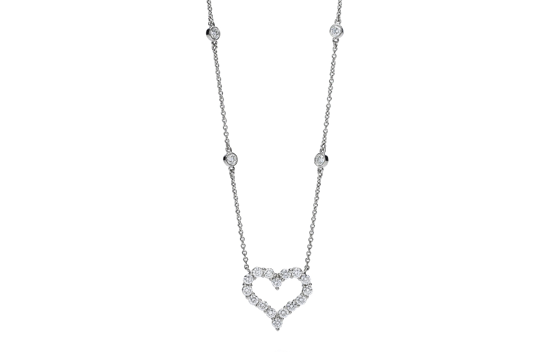 (Women) TIFFANY & CO. Heart Diamond Platinum Necklace for Women 24469069 圖 2