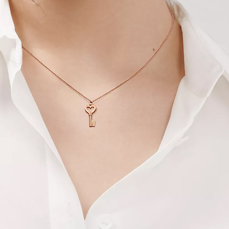 (Women) Tiffany & Co. Heart Key Necklace 18K Rose Gold -  Jewelry Collection. 68147085 圖 4