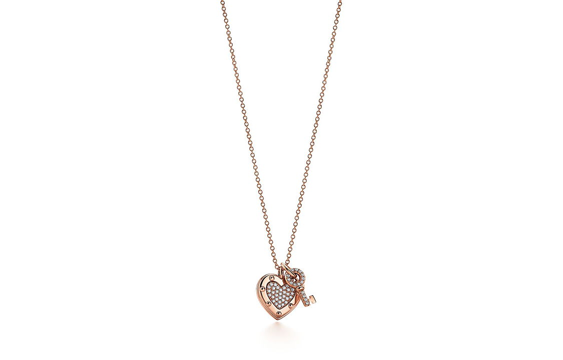 (Women) Tiffany & Co. Heart Key Pendant Necklace 18K Rose Gold Diamond for Women. 36339314 圖 2