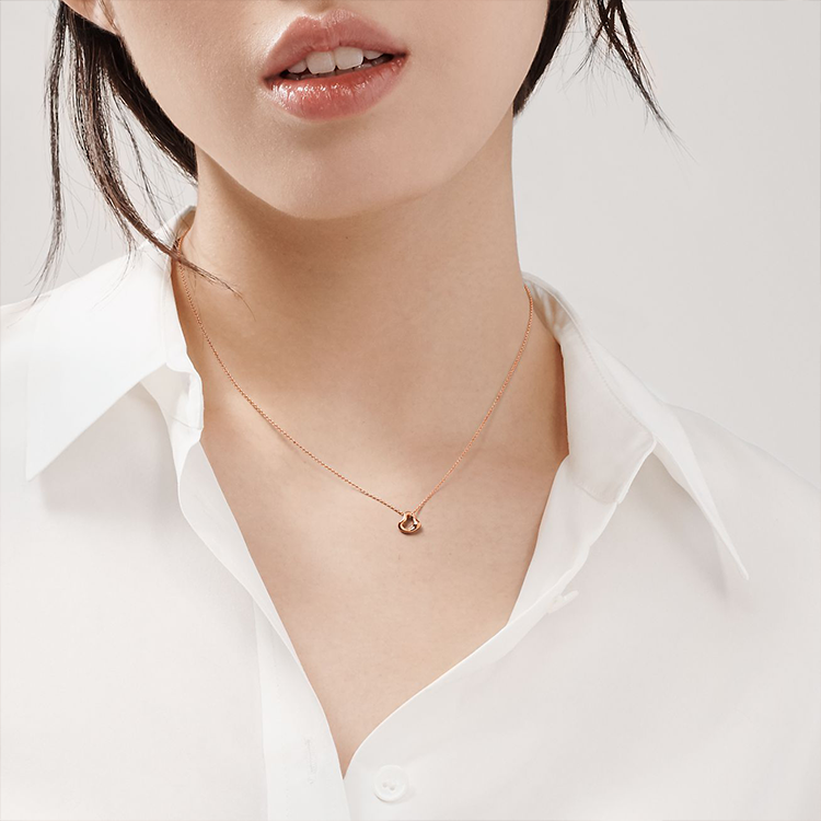 Lookbook (W) TIFFANY & CO. 心形吊墜18K玫瑰金項鍊 女款 - 玫瑰金。 60018443