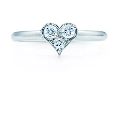 (Women) TIFFANY & CO. Heart Platinum Diamond Ring for Women - Silver 60132657