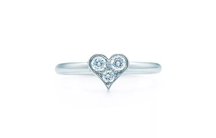 (Women) TIFFANY & CO. Heart Platinum Diamond Ring for Women - Silver 60132657 圖 2