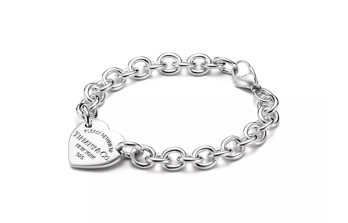 Lookbook (W) Tiffany & Co. 心形標誌925純銀女士手鍊 - 銀色 60118040