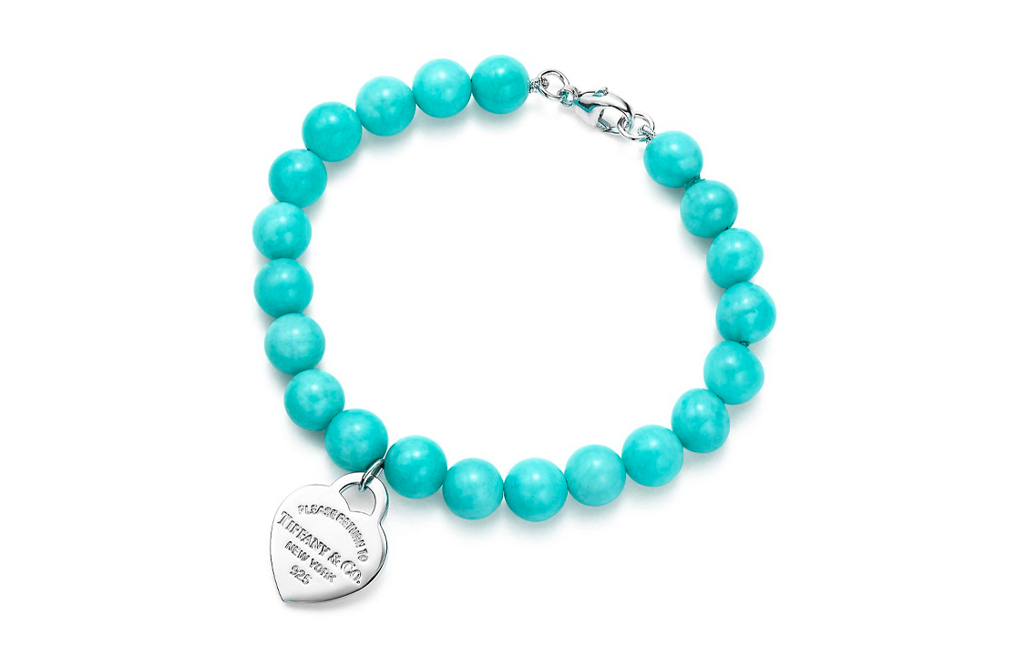 (Women) Tiffany & Co. Heart Tag Amazonite Bracelet  Aqua Blue 60143918