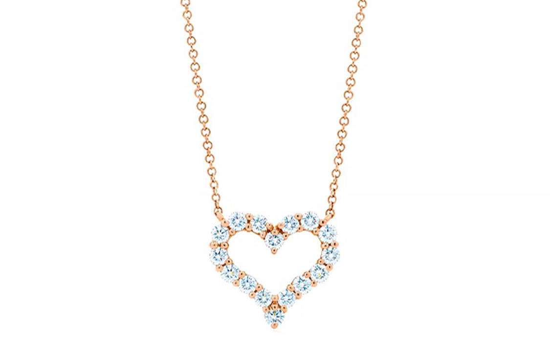 (Women) TIFFANY & CO. Hearts™ Small Diamond 18K Rose Gold Necklace for Women. GRP09481 圖 2