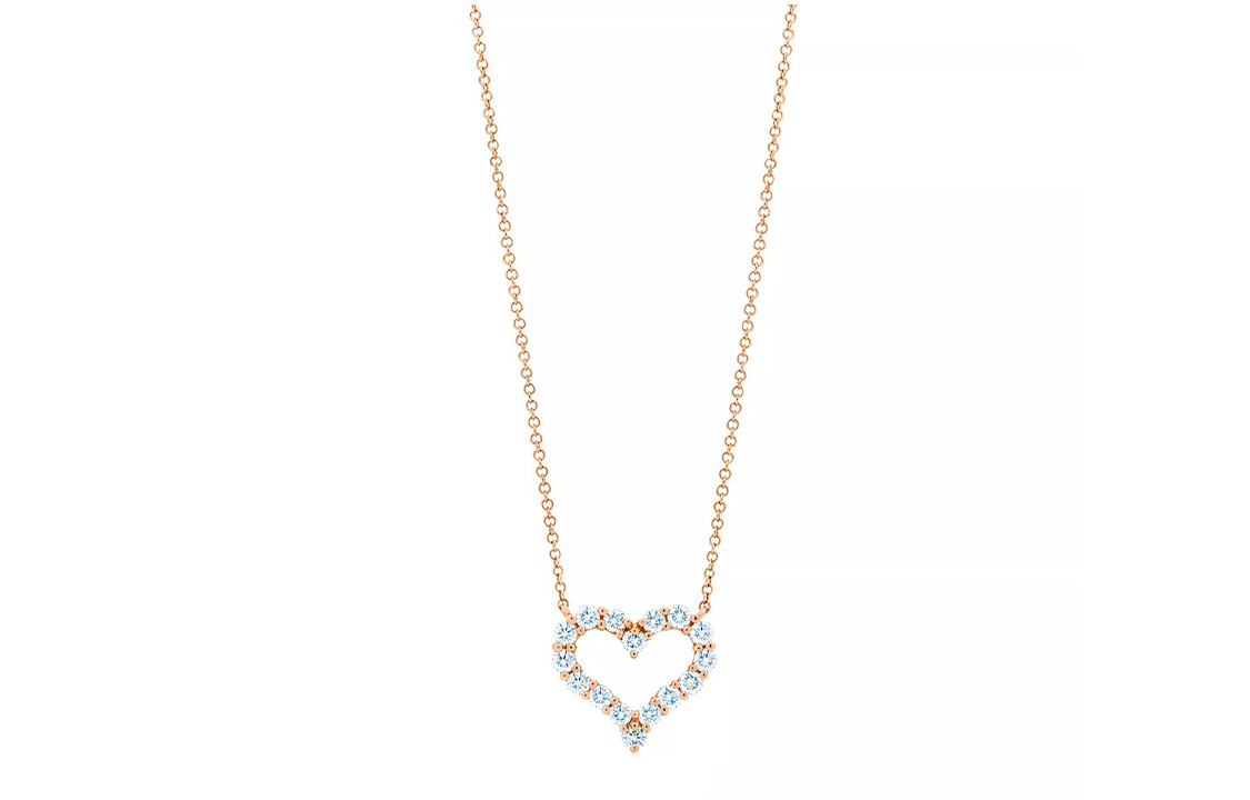 (Women) TIFFANY & CO. Hearts™ Small Diamond 18K Rose Gold Necklace for Women. GRP09481 圖 3