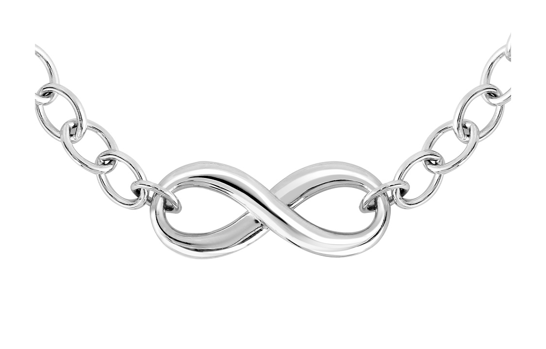 (Women) TIFFANY & CO. Infinity Series Simple Silver Bow Knot Pendant Necklace for Women. 26758459 圖 3