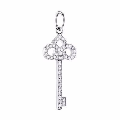 (Women) Tiffany & Co. Iris Flower Mini Key Diamond Pendant in Silver for Women. 62866853