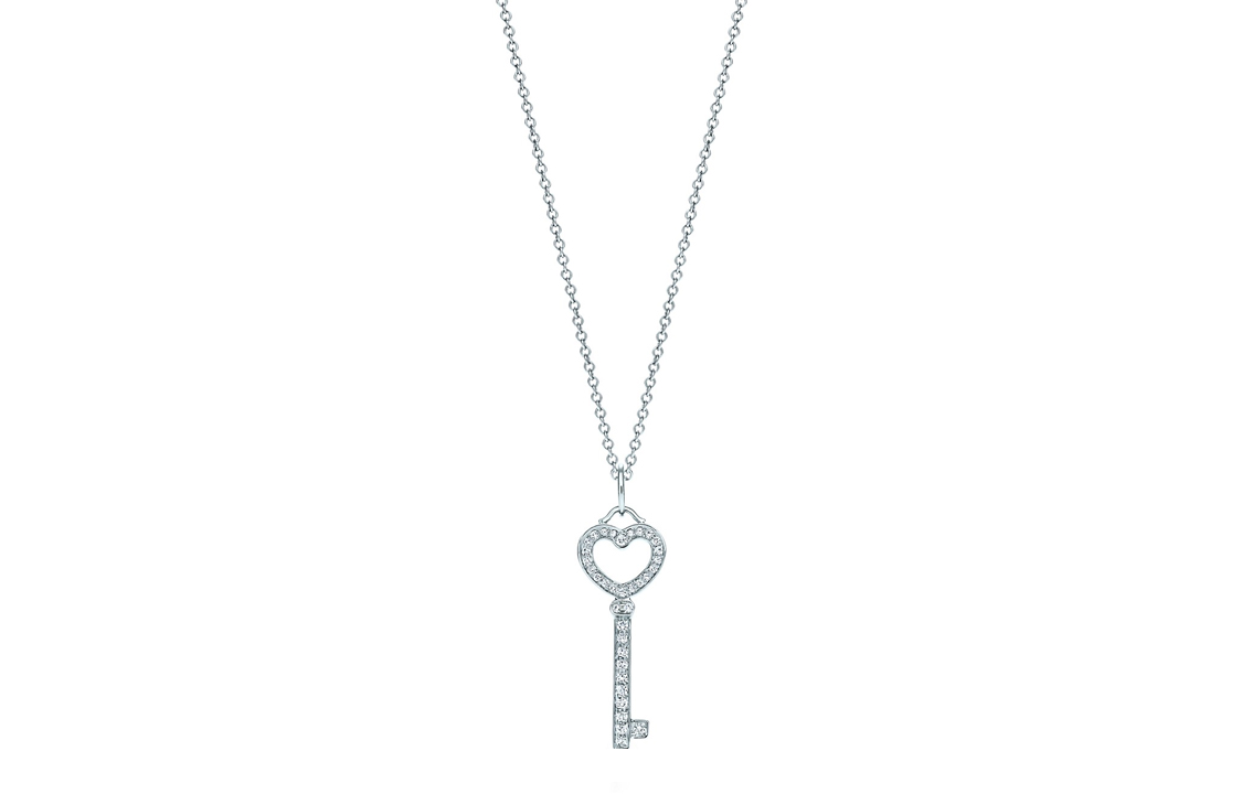 (Women) TIFFANY & CO. Keys Heart Diamond Pendant Mini Platinum Necklace for Women GRP02999 圖 2