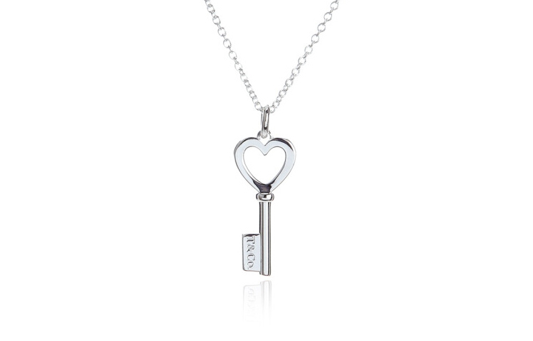 (Women) TIFFANY & CO. Keys Heart Pendant 925 Silver Necklace for Women - Silver. 35483853 圖 2