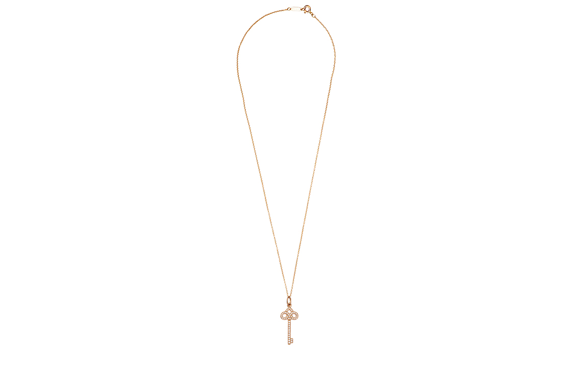 Shop (W) TIFFANY & CO. 鑰匙 Iris 花鑰匙吊墜 18K 玫瑰金項鍊 GRP11366