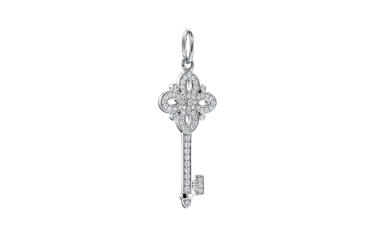 (Women) TIFFANY & CO. Keys Mini Pendant 18K White Gold Diamond Necklace for Women. 62866888