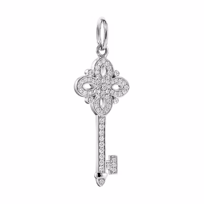 (Women) TIFFANY & CO. Keys Mini Pendant 18K White Gold Diamond Necklace for Women. 62866888