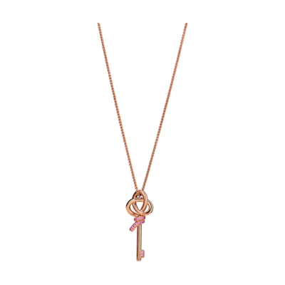 (Women) Tiffany & Co. Keys Mini Woven 18K Rose Gold Sapphire Diamond Necklace for Women. 73362938