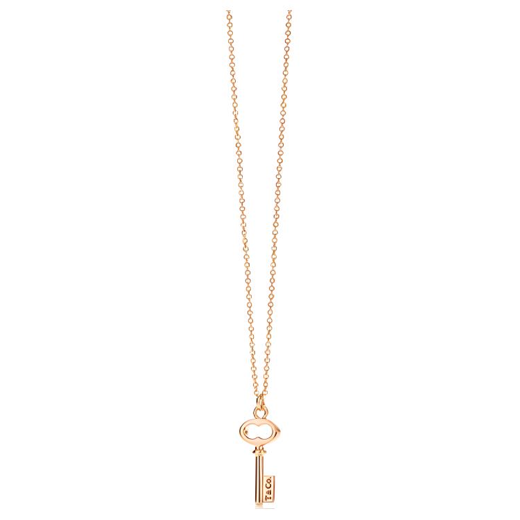 (Women) TIFFANY & CO. Keys Oval Key Necklace 18K Rose Gold for Women. 60011534