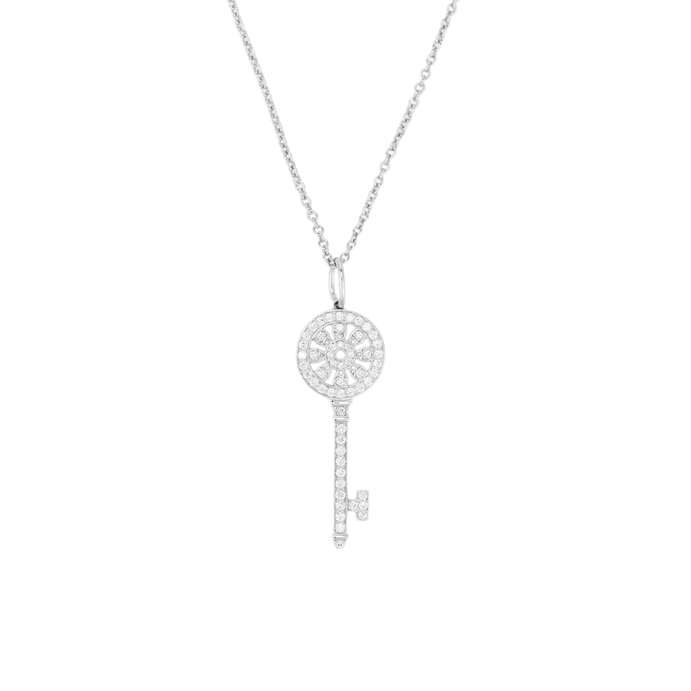 (Women) Tiffany & Co. Keys Petal Pendant Platinum Necklace for Women. 60660166 60011834