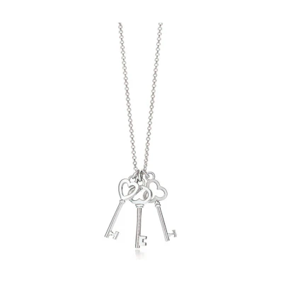 (Women) TIFFANY & CO. Keys Series Triple Key 925 Silver Necklace for Women - Silver. 28277075